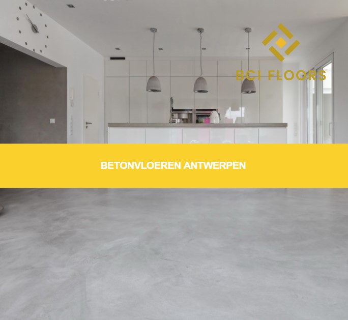 Vloeren van beton die worden geplaatst in woningen, bedrijven of openbare ruimtes in de regio Antwerpen.