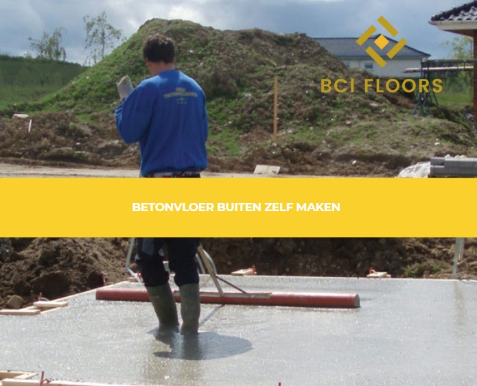 betonvloer buiten zelf maken